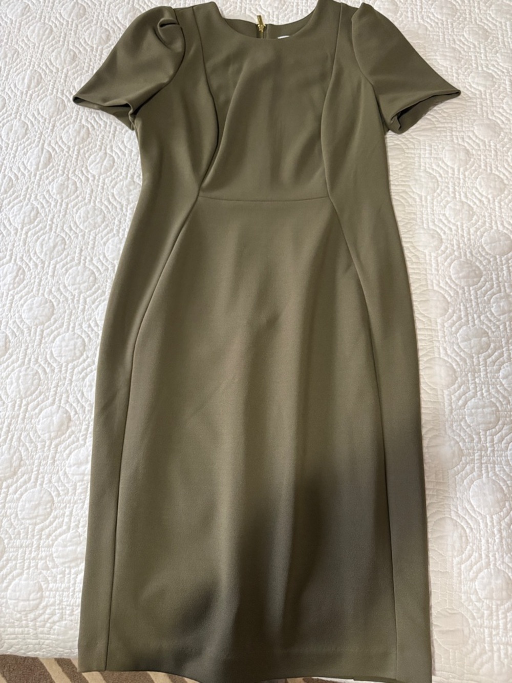 Calvin Klein Olive Midi Sheath Dress